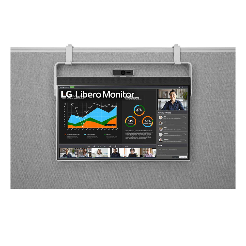 Màn hình LG QHD Libero 27 inch với webcam Full HD, chân đế linh hoạt có thể để bàn hoặc treo tường, 27BQ70QC