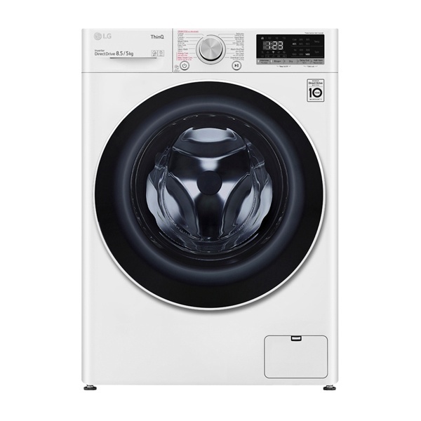 LG Máy giặt lồng ngang cửa trước Giặt 8.5 kg - Sấy 5 kg FV1408G4W ( Công nghệ giặt hơi nước Steam+, Giặt 6 chuyển động ) chính hãng