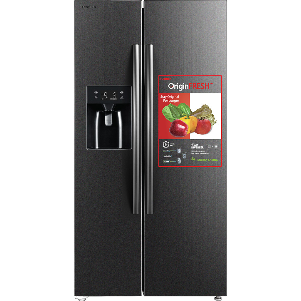 Tủ Lạnh Toshiba GR-RS637WE-PMV (06)-MG 493L Side By Side Công nghệ Origin Inverter, Luồng khí lạnh đa chiều